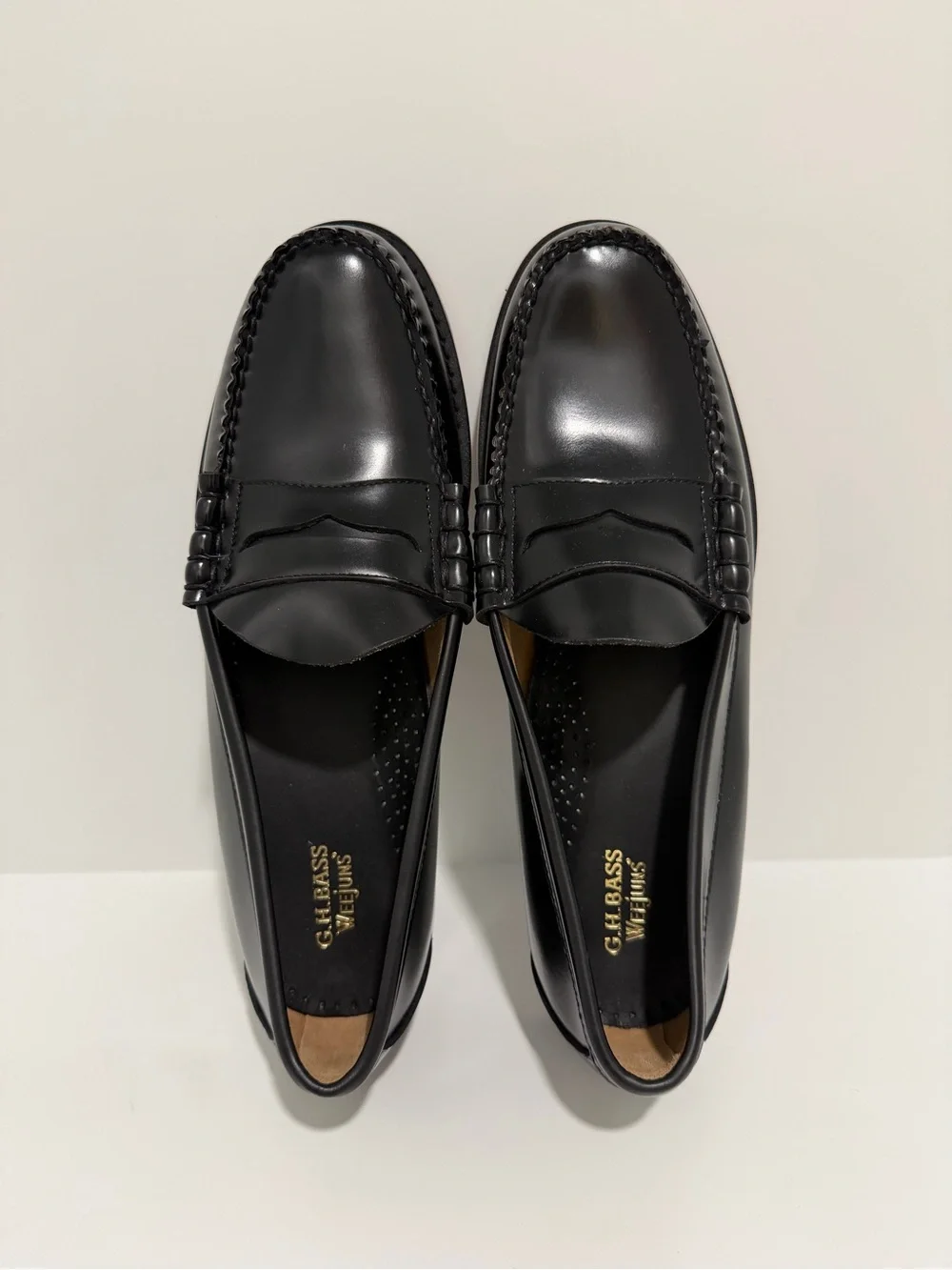 NEW Madewell G.H.BASS Weejuns® Penny Loafers in black leather size 12 NF669 $175